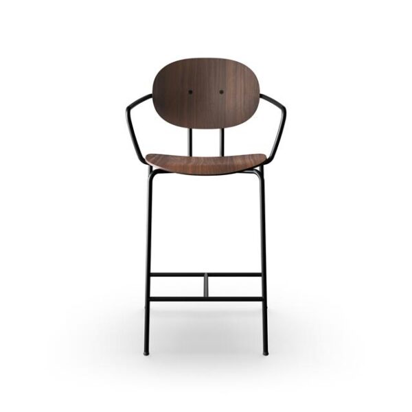 Piet Hein Barstol Sort Med Armlæn Fra Sibast Furniture - 5740023802292
