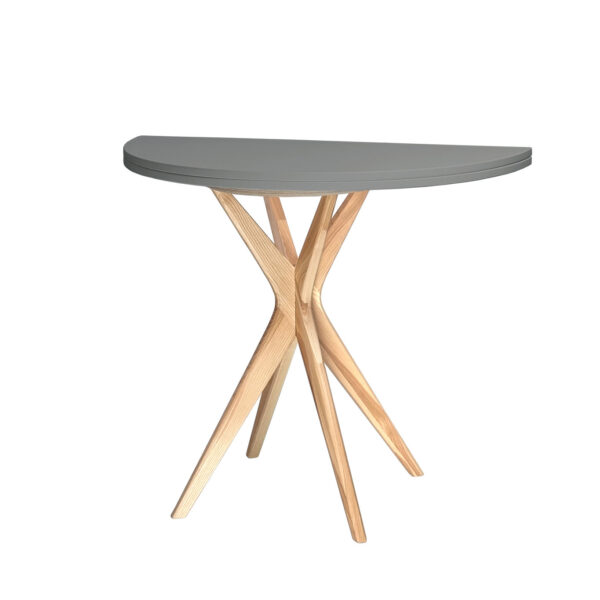 Jubi Halvrundt Udtrækkeligt Bord Diam 90cm Concrete Grey Fra Ragaba