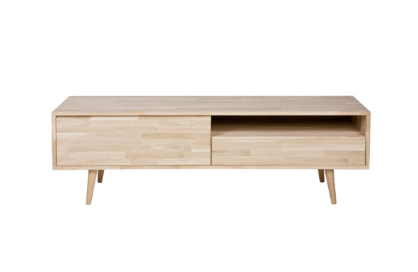 Tygo Tv Bord M 1 Rum 1 Skuffe Og 1 Låge Natur Eg 150x44 Fra Woood - 8714713059829