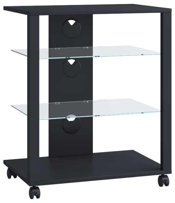 Vcm Nordic Folas Hi Fi Og Tv Bord M 2 Glashylder Og Hjul Sort Træ 60x41 Fra Vcm Nordic - 4051814426377