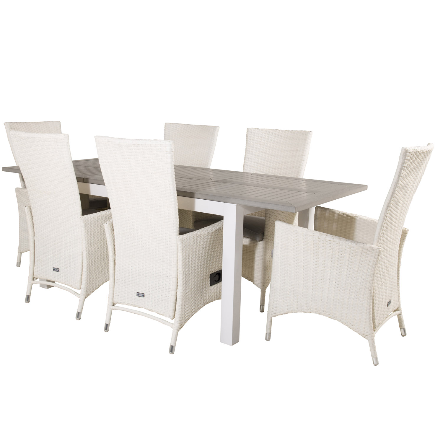 Venture Design Havesæt M Albany Bord M Udtræk Og 6 Padova Recliner Stole Aintwood Alu Flet Fra Venture Design