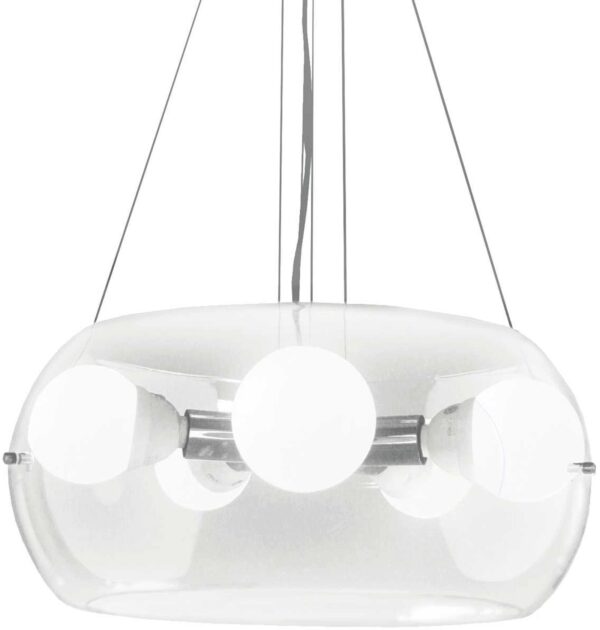Audi 10 Pendel Lampe E27 Max 5 X 60w E27 Gennemsigtig Krom Metal Glas ø485xhmin400 Max1000mm Fra Ideal Lux - 8021696016863