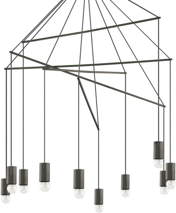Pop Pendel Lampe E27 Max 10 X 60w E27 Sort Metal ø900xhmin1050 Max1870mm Fra Ideal Lux - 8021696158860
