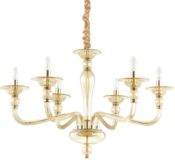 Danieli Pendel Lampe Sp6 E14 Max 6 X 40w E14 Rav Glas Fra Ideal Lux - 8021696159942