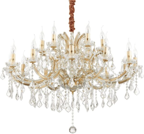 Napoleon Pendel Lampe E14 Max 18 X 40w E14 Guld Glas Krom ø960xhmin830 Max1700mm Fra Ideal Lux - 8021696167411