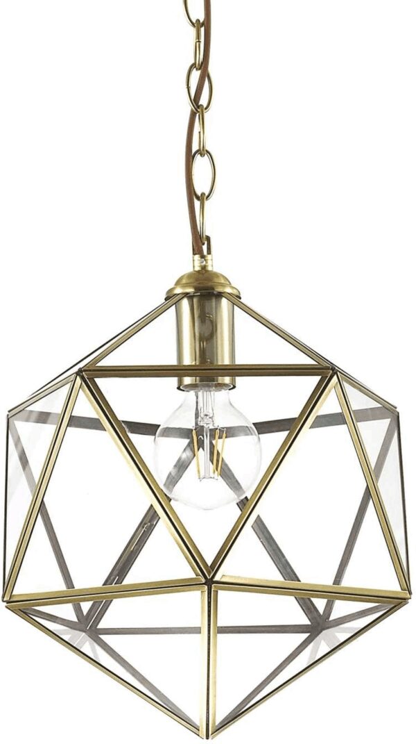 Deca Pendel Lampe E27 Max 1 X 60w E27 Brændt Messing Metal Glas ø280xhmin630 Max1500mm Fra Ideal Lux - 8021696168852