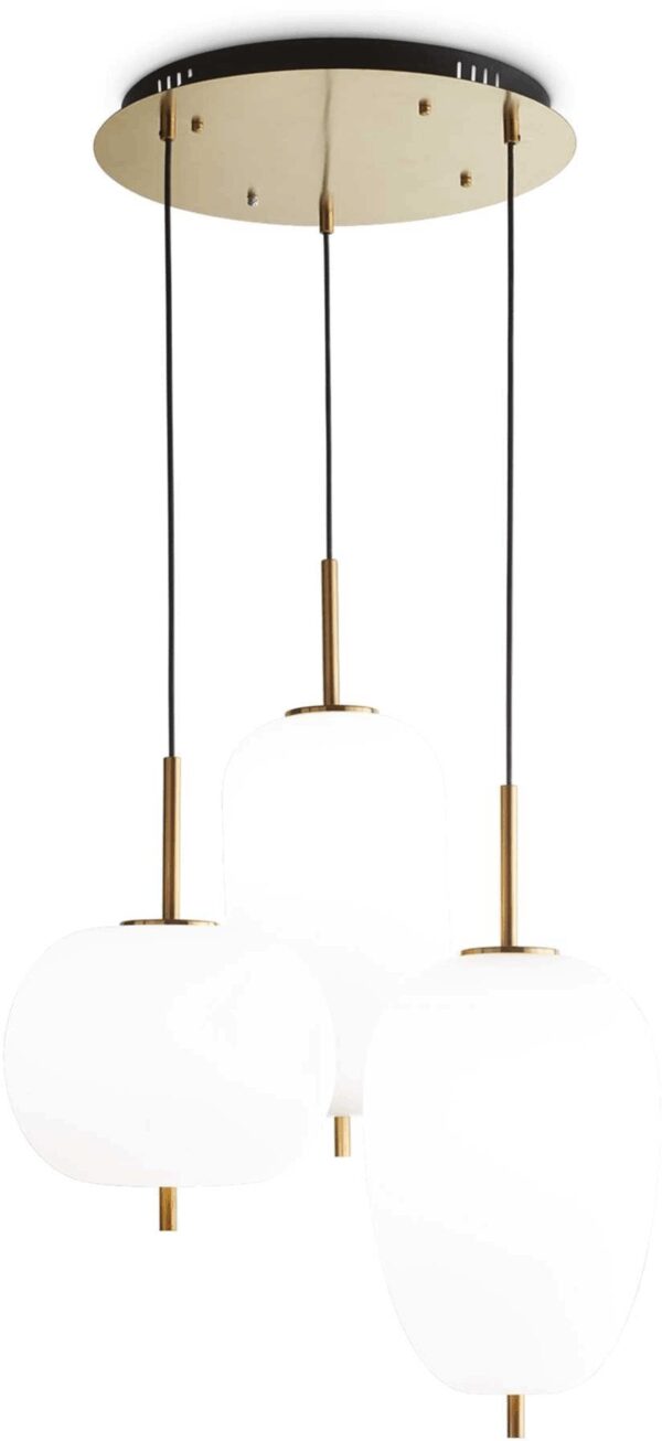 Umile Pendel Lampe Led 60 2w Led Hvid Glas Metal ø600xhmin710 Max1400mm Fra Ideal Lux - 8021696224541