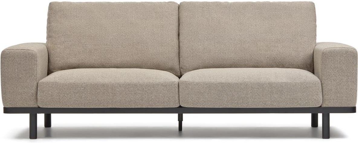 Noa 3 Personers Sofa Beige Sort H94x230x100 Cm Uden Puder Fra Kave Home - 8433840637891