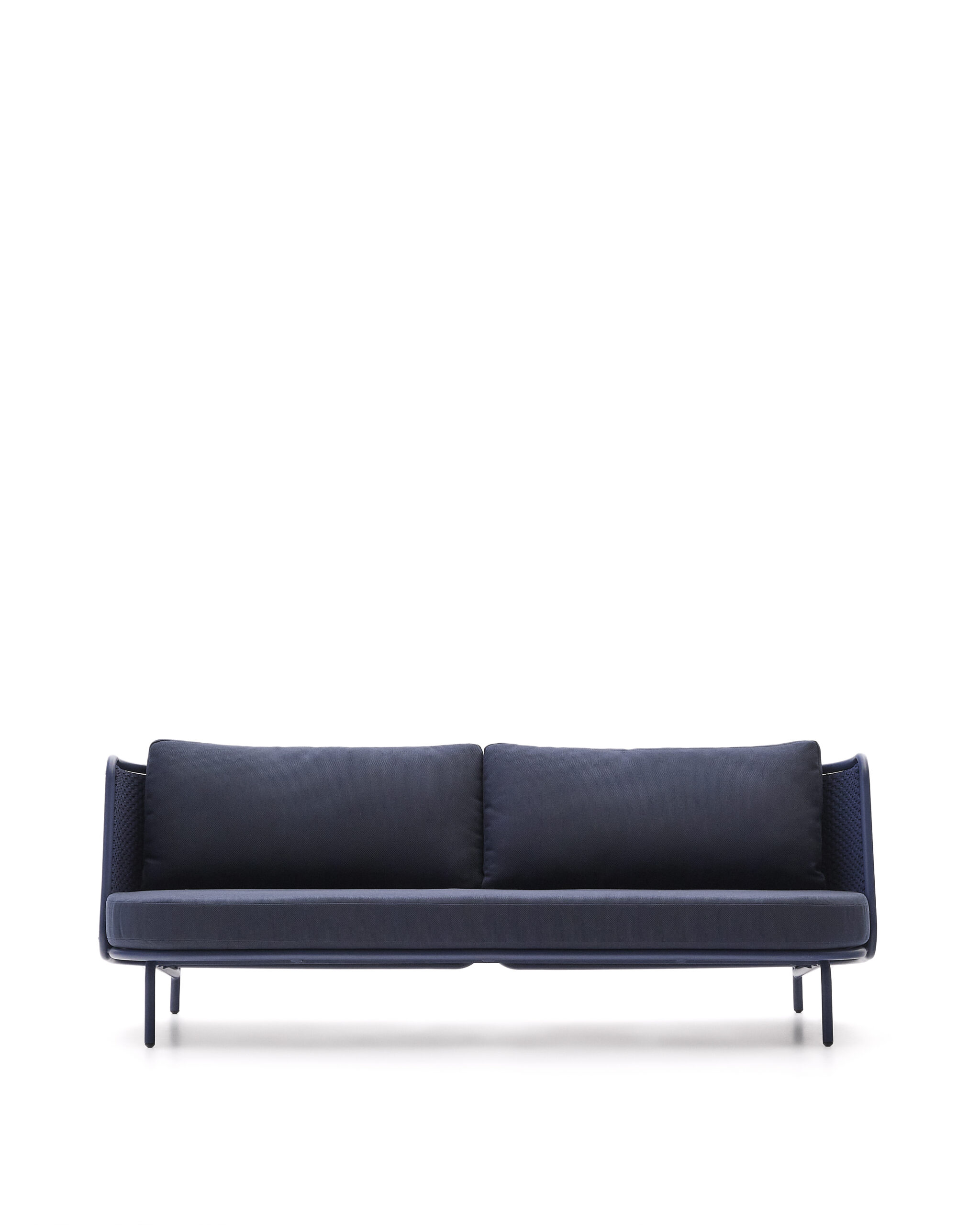 Kave Home Sedalis Udendørs 3 Personers Sofa I Aluminium Og Blå Tovsnor 210cm Fra Kave Home - 8433840985237