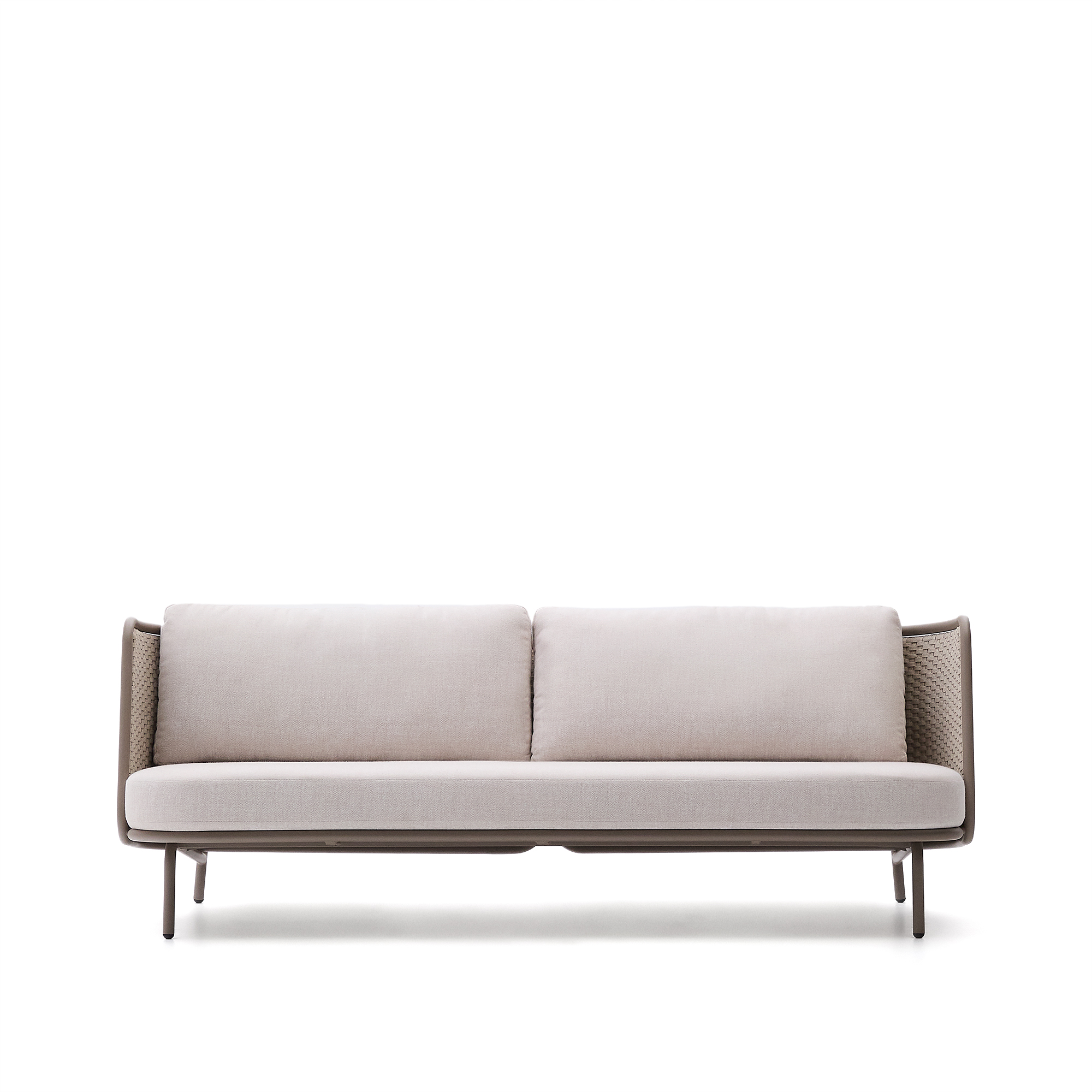Kave Home Sedalis Udendørs 3 Personers Sofa I Aluminium Og Taupe Reb 210cm Fra Kave Home - 8433840985428
