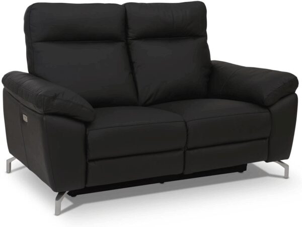 Edinburgh 2 Personers Sofa Sort H101x162x96 Cm Læder Fra Raymond & Hallmark