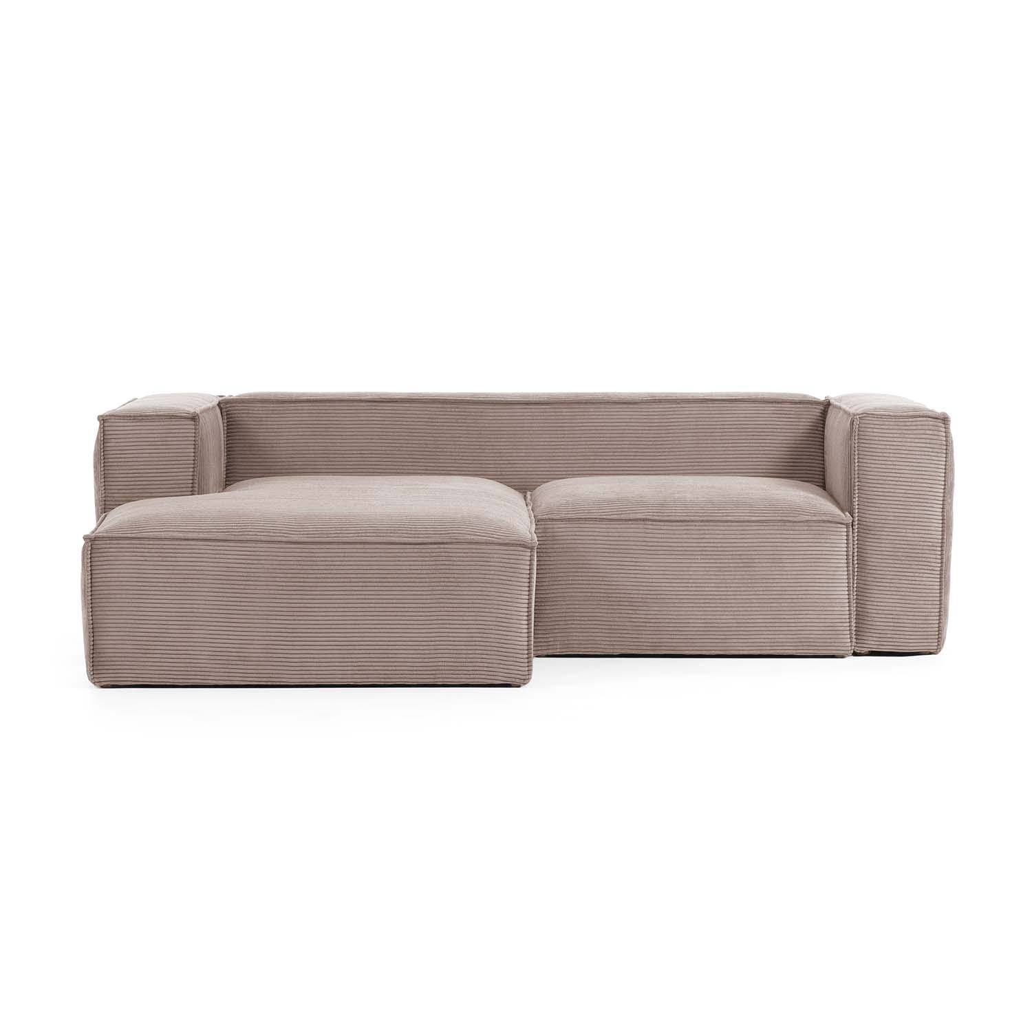 Kave Home Blok Sofa M Chaiselong Rosa Fløjl Fra Kave Home - 8433840570075