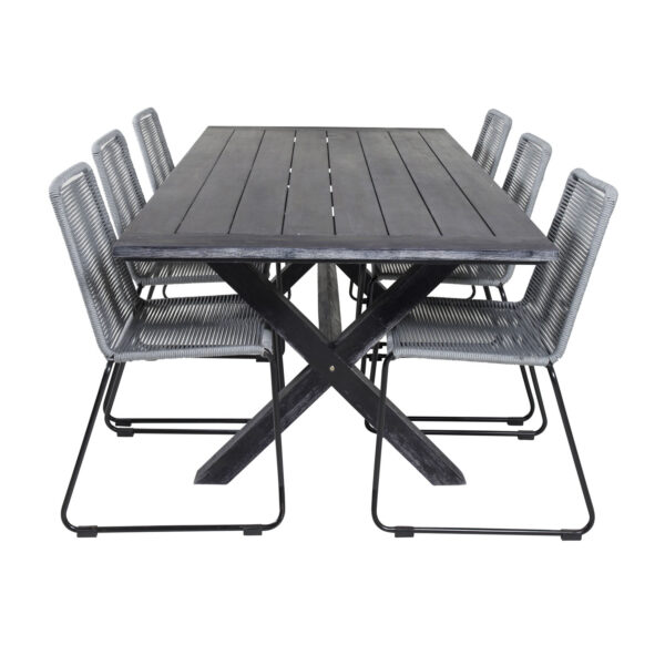 Venture Design Havesæt M Rives Bord 200x100 Og 6 Lindos Stole Akacie Reb Stål Fra Venture Design