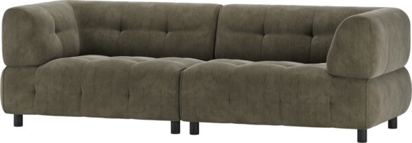 Louis 3 Personers Sofa Grøn Fløjl H73x90x244 Cm Fra Woood - 8714713205462