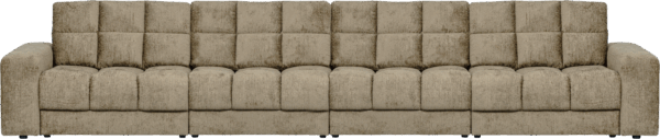 Second Date 4 Personers Sofa Lysegrå H78x99x406 Cm Velour Fra Woood - 8714713208036