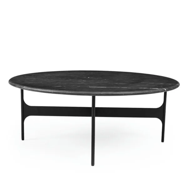 Floema Rundt Sofabord Nero Marquina Black Marble Large ø85 Cm Fra Wendelbo - 5713604586775