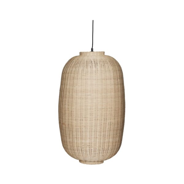 Chand Ceiling Oval Lampe Natur Sort Fra Hübsch