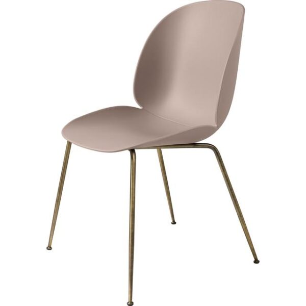 Beetle Spisebordsstol Conic Base Antik Messing Sweet Pink Fra Gubi - 5710902880390