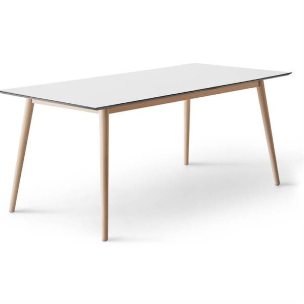 Spisebord Square 210 X 100 Cm Hvid Laminat Ben I Hvidpigm Eg Fra Meza By Hammel