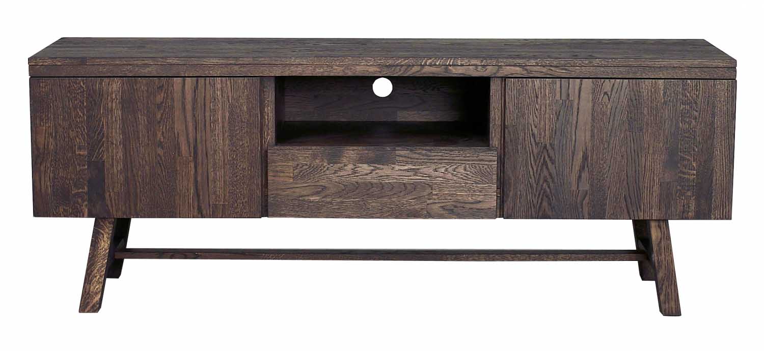 Rowico Brooklyn Tv Bord Røget Eg M 2 Låger 1 Skuffe Og 1 Rum Fra Rowico Home - 7340126518380