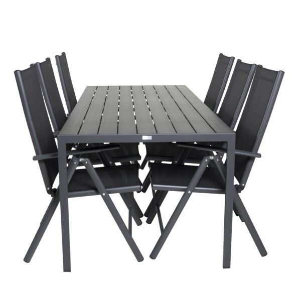 Venture Design Havesæt M Break Bord 205x90 Og 6 Break 5 Pos Stole Aintwood Alu Textilene Fra Venture Design