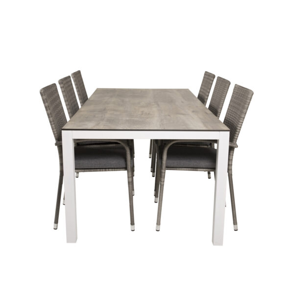 Venture Design Havesæt M Llama Bord 205x100 Og 6 Anna Stole M Armlæn Laminat Alu Rattan Fra Venture Design
