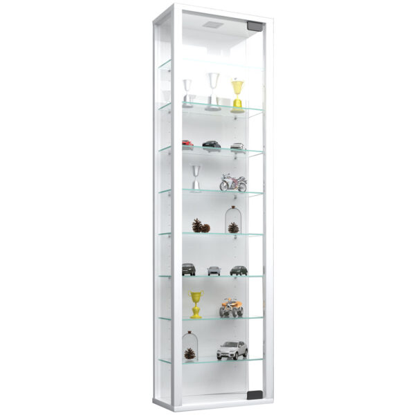 Stano Maxi Skab Uden Led M 1 Låge Og 8 Hylder Glas Og Hvidt Træ Fra Vcm Nordic - 4051814345258