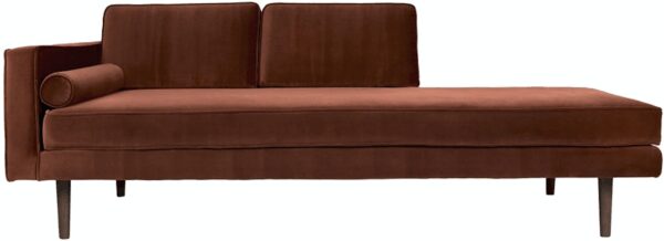 Chaiselong Sofa Wind Velour Brun 200 X 88 X 74 Cm Fra Broste Copenhagen - 5710688148578