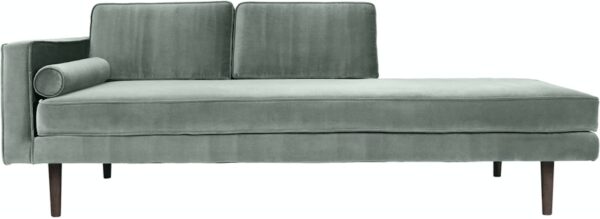Chaiselong Sofa Wind 100% Polyester Velour Grøn B88 X L200 X H74 Cm Fra Broste Copenhagen - 5710688155828