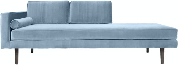 Chaiselong Sofa Loungesofa Wind Velour Blå 200x88x74 Cm Fra Broste Copenhagen - 5710688171132