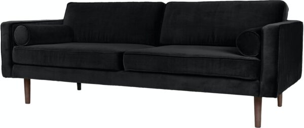 3 Personers Sofa Wind Sort Velour L200 Cm Fra Broste Copenhagen - 5710688186495