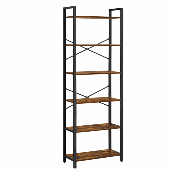 Reol Med 6 Hylder 66x30x186 Cm Vintage Brun Fra Songmics