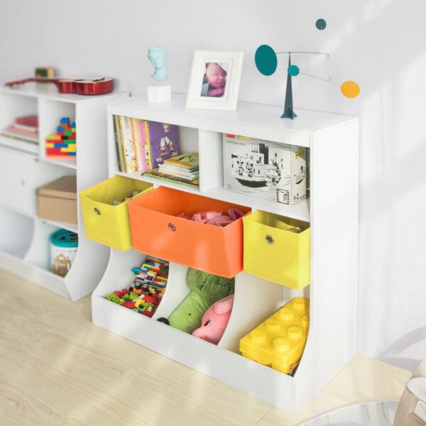 Montessori Reol Til Børn Legetøjsreol 92 X 40 X 93 Cm Hvid Fra Sobuy - 4251388610787