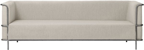 3 Personers Sofa Modernist Bouclé & Rustfrit Stål Beige H70 X B77 X L220 Cm Fra Kristina Dam - 5710688977703