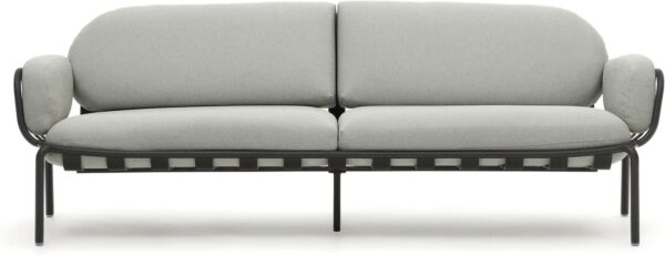 Udendørs 3 Personers Sofa Joncols Grå Nordisk Design I Aluminium Med Aftagelige Puder Fra Kave Home - 8433840867830