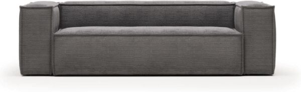 3 Personers Sofa Blok Grå Corduroy Polstret Stof 240x100x69 Cm Fra Kave Home - 8433840570020