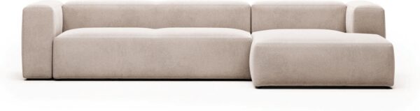 Chaiselong Sofa Blok Højrevendt Beige Polstret Stof Fra Kave Home - 8433840592923