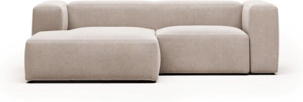 Blok Chaiselong Sofa Venstrevendt Beige Pletbestandigt Stof 240x174x69 Cm Fra Kave Home - 8433840593012
