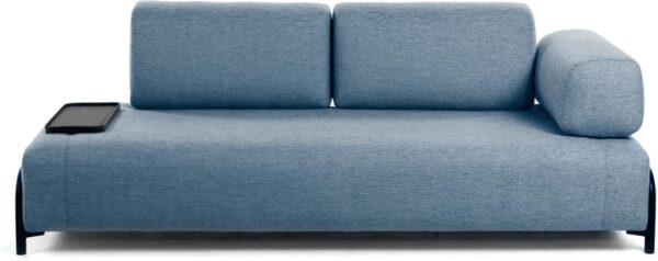 3 Personers Sofa Compo Blå Nordisk Design Pletresistent Stof Med Aftagelige Betræk Fra Kave Home - 8433840554426