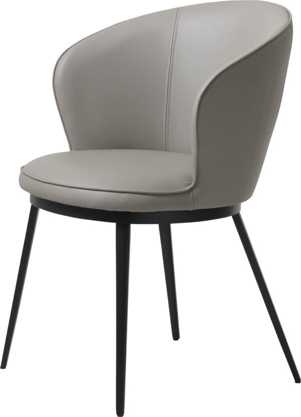 Spisebordsstol Gain Fra Polstret Taupe Kunstlæder & Sort Metalstel H82xb60 Cm Fra Nordique Design - 5704745090764