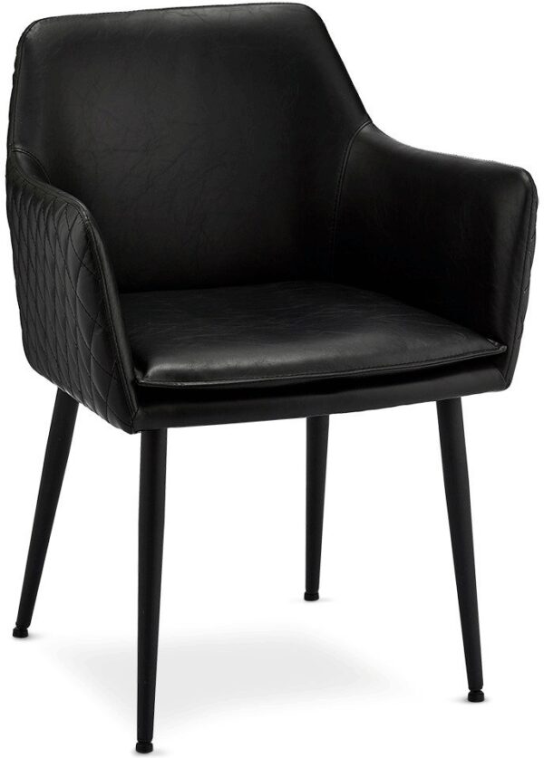 Spisebordsstol Med Armlæn Raymond & Hallmark Waterside Sort Pu Læder H84 X B57 X L62 Cm Fra Raymond & Hallmark