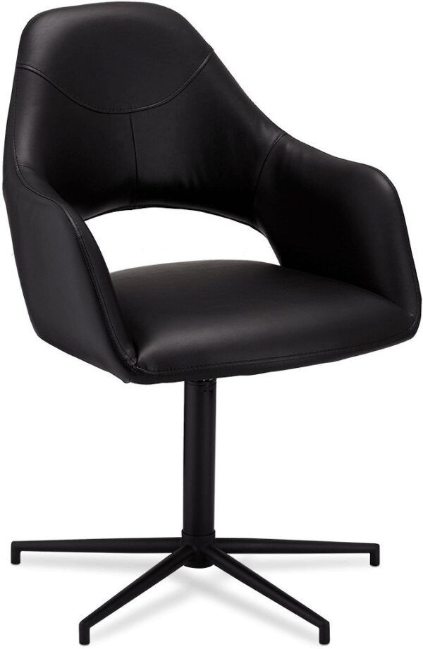 Spisebordsstol Med Armlæn Raymond & Hallmark Pinmore Sort Pu Læder H89 X B59 X L64 Cm Fra Raymond & Hallmark