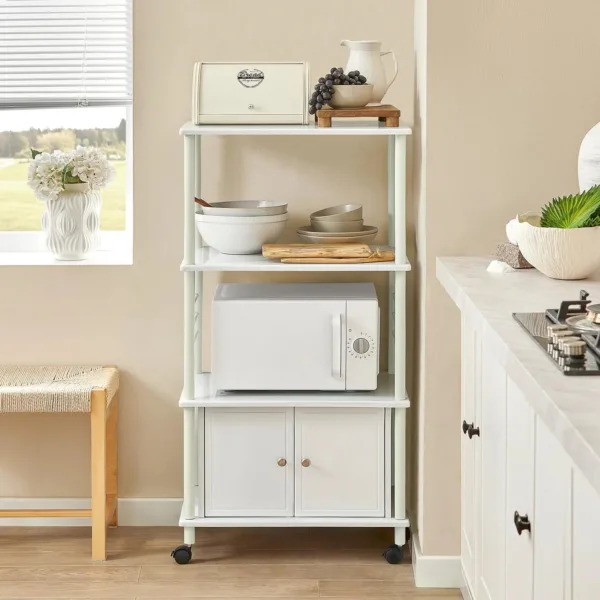 Køkkenvogn Med Skab 60x40x115 Cm Hvid Fra Sobuy - 4251388607213