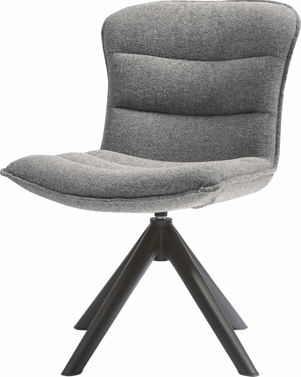 Collection Nika Spisebordsstol Grå Melange Polstret Med Sort Metalbase Og Drejefunktion Fra Woood - 8714713193301