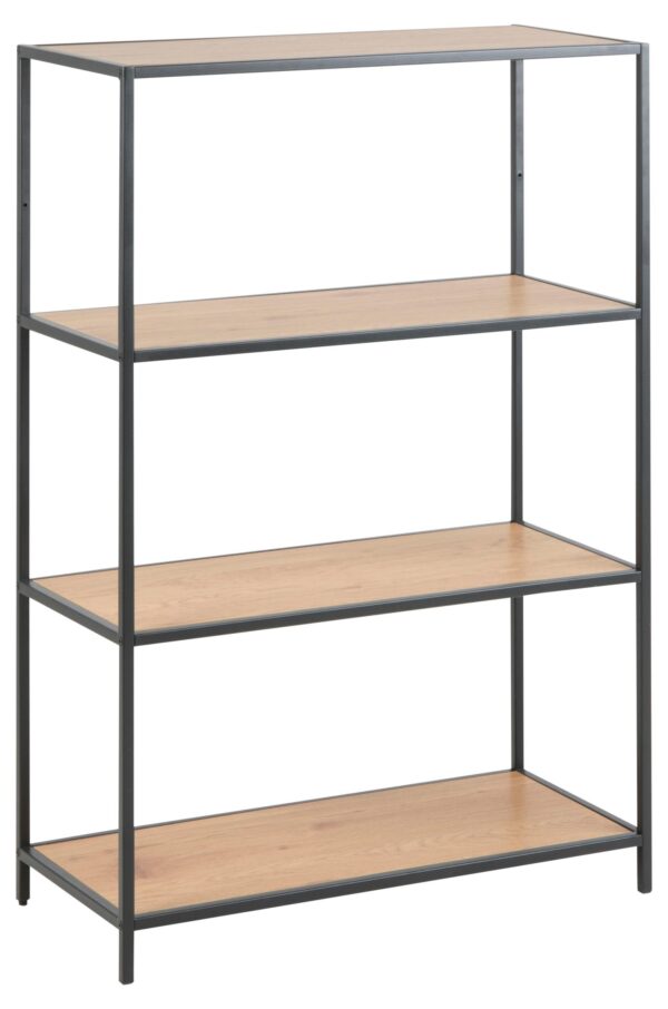 Act Nordic Seaford Reol M 3 Hylder Natur Vild Eg Papir Og Sort Metal H 114cm X77cm X 35cm Fra Act Nordic - 5705994996128