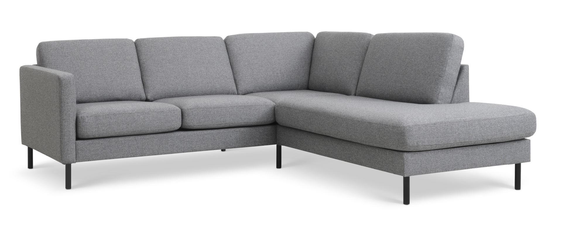 Ask Sæt 53 Lille Oe Sofa M Højre Chaiselong Lys Granitgrå Polyester Stof Og Sort Metal Fra Lexpo Living - 5715249015443