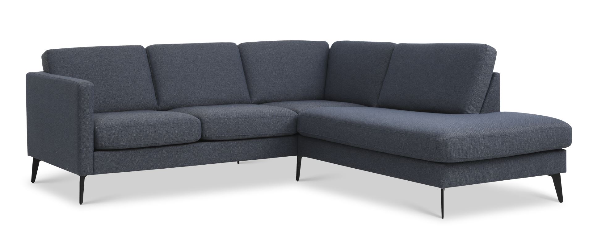 Ask Sæt 53 Lille Oe Sofa M Højre Chaiselong Navy Blå Polyester Stof Og Eiffel Ben Fra Lexpo Living - 5715249015504