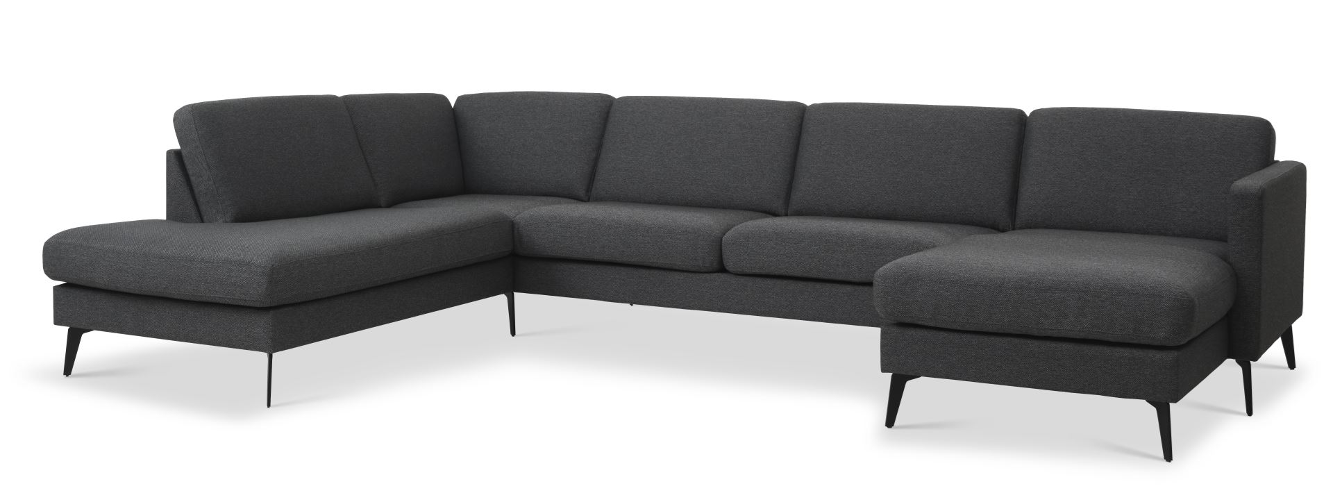 Ask Sæt 54 U Oe Sofa M Venstre Chaiselong Antracitgrå Polyester Stof Og Eiffel Ben Fra Lexpo Living - 5715249015603
