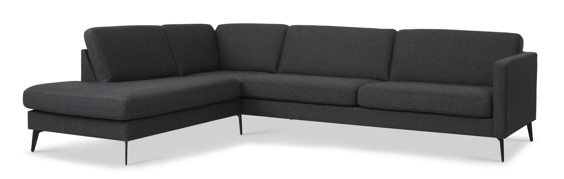 Ask Sæt 60 Stor Oe Sofa M Venstre Chaiselong Antracitgrå Polyester Stof Og Eiffel Ben Fra Lexpo Living - 5715249016761