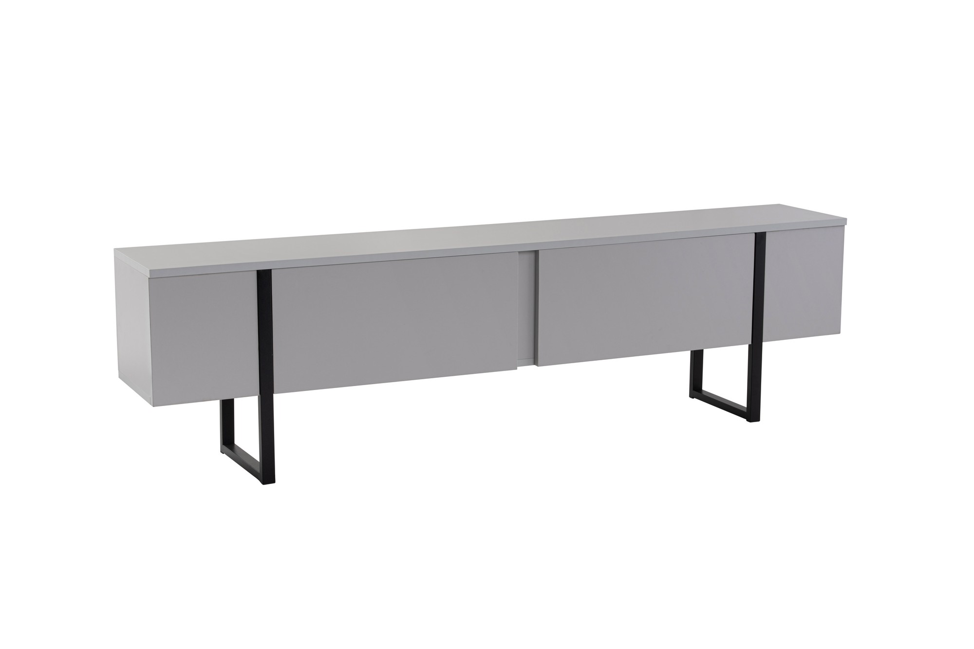 Serenity Tv Bord M 2 Låger Grå Melamin Og Sort 180x29 5 Fra Nordvärk - 8684283112005